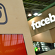 Facebook and Instagram logos on display at the 2018 CeBIT technology trade fair in Hanover, Germany.